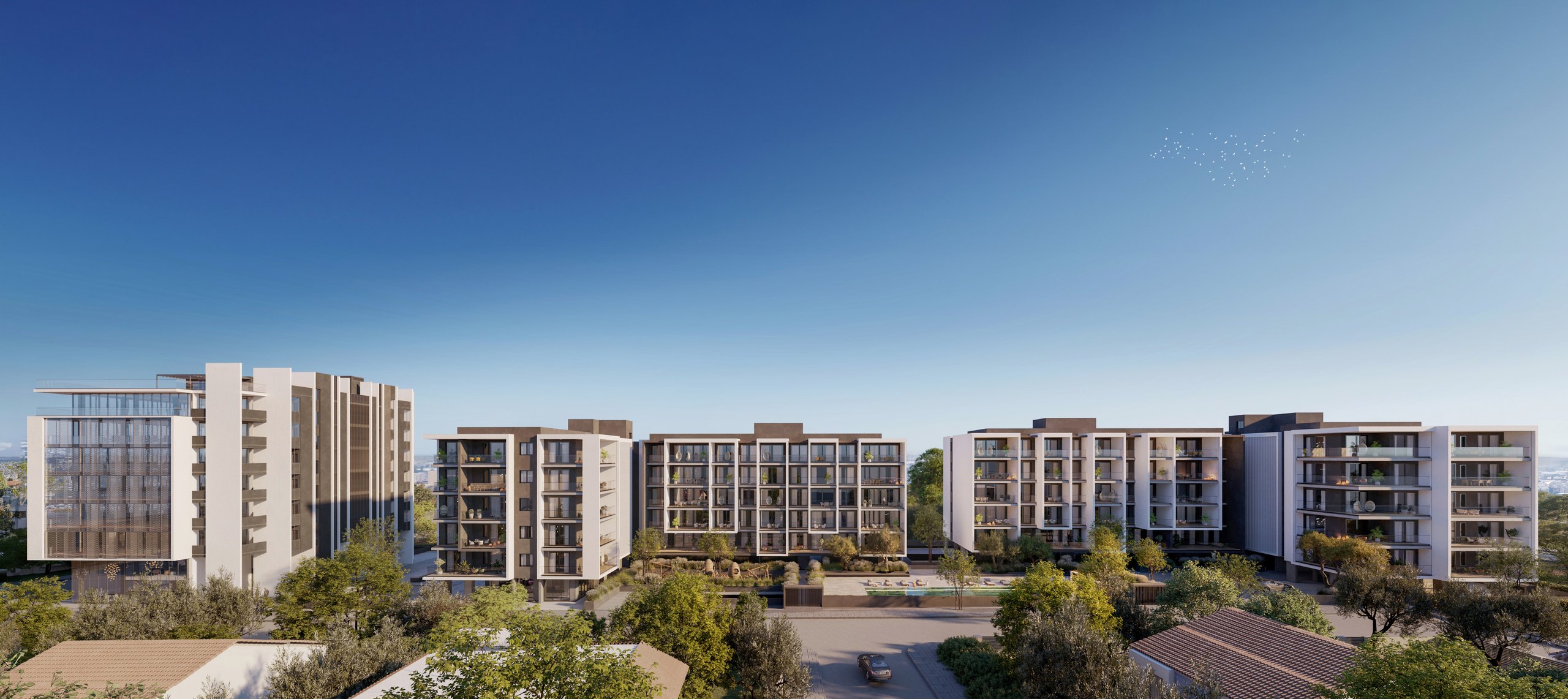 Фасад жилого комплекса Agios Nicolaos Residence в Лимассоле